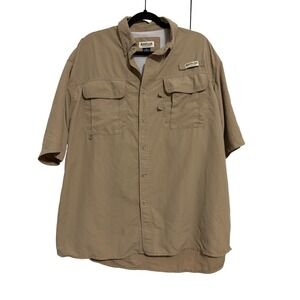 Magellan Sportswear Fishing Shirt Utility Tan Ventilated‎ Back Mens XL